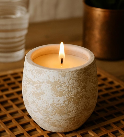 Vintage Finish Clay Candle Jar