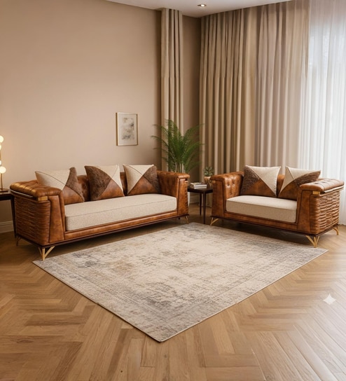 Vintage Leather 3+2 Sofa Set in Caramel Colour