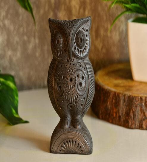 Vintage Owl Brown Terracotta Showpiece