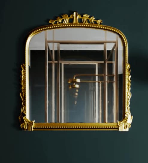 29 Inch Gold Vintage Primrose Small Mirror