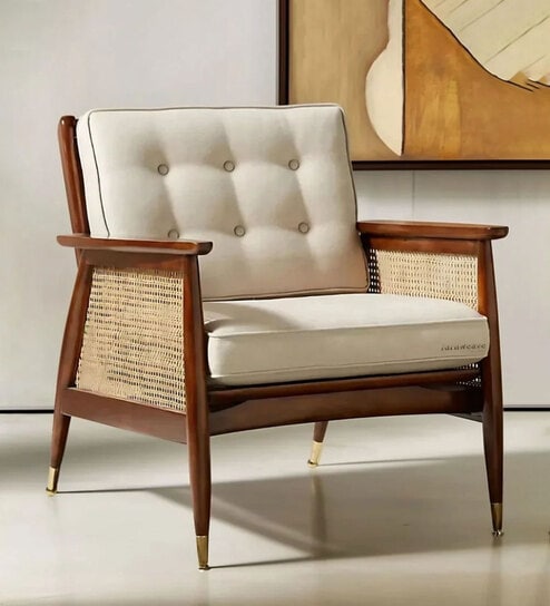 Vintori Teak Wood Arm Chair In Brown Colour