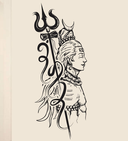 Buy Vinyl Trishul Lord Shiva Wall Sticker By Happy Walls Online ...