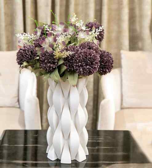 Violet Silk Chrysanthemums Silk Bunch Single Stem Flower