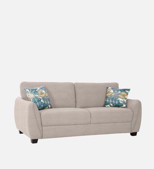 Virginia Boucle Fabric 3 Seater Sofa In Grey Colour