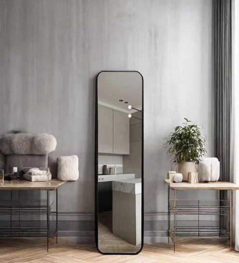 Vista Frame Floor Mirror Black Square (150 x 40) CM