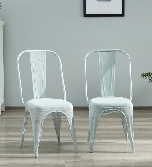 Vivaldi Metal Iconic Chair in Pastel Blue Colour (Set of 2)