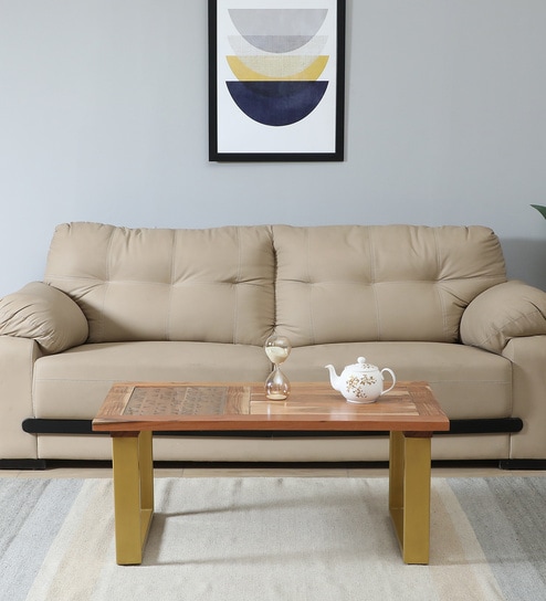 Vivant Acacia Wood Coffee Table In Scratch Resistant Natural Finish