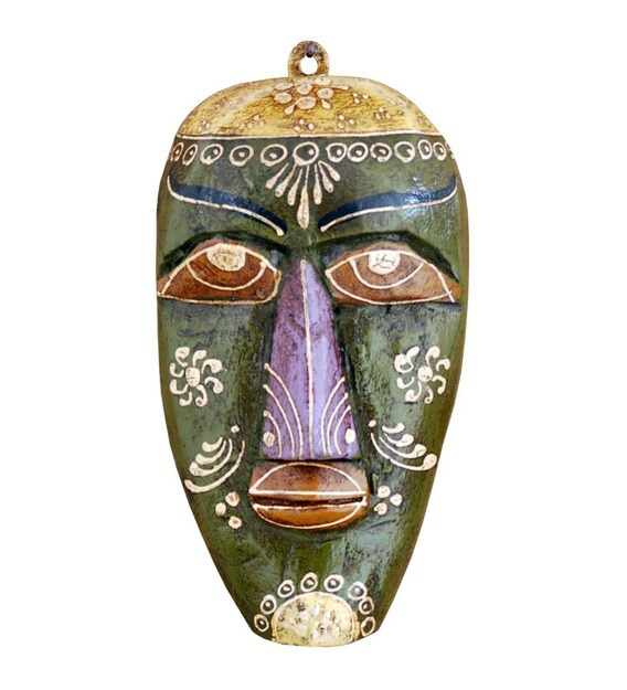 Buy Villcart Multicolor Wooden Tribal Mask Online Wall Masks Wall Masks Home Decor Pepperfry Product