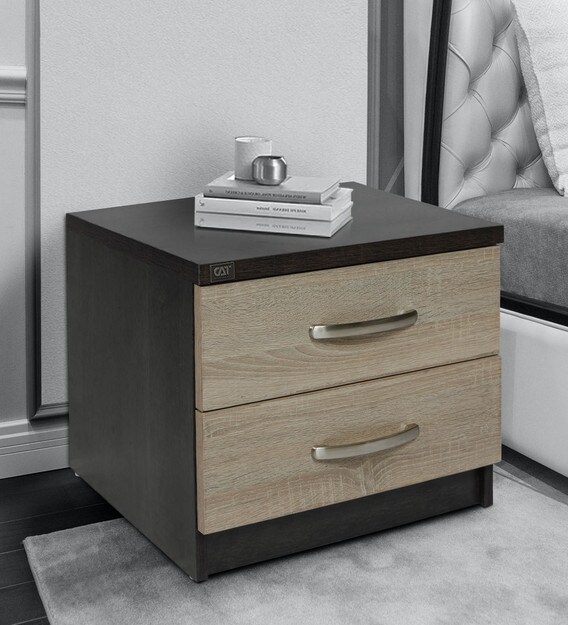 Vinicio Night Stand in Charcoal Sonoma Oak Finish by TADesign