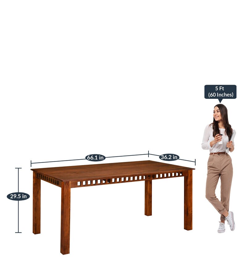 Buy Victor 6 Seater Dining Table In Brown Finish By Nilkamal Online Modern 6 Seater Dining