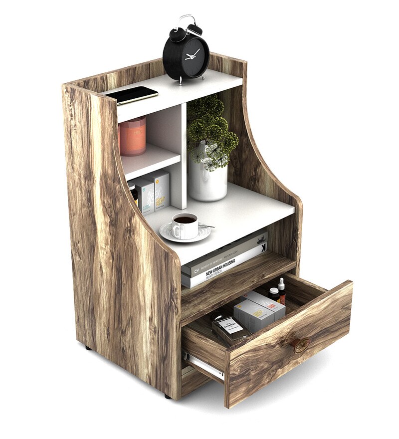 Buy Victoria Bedside Table in Matte Finish with Drawer Online