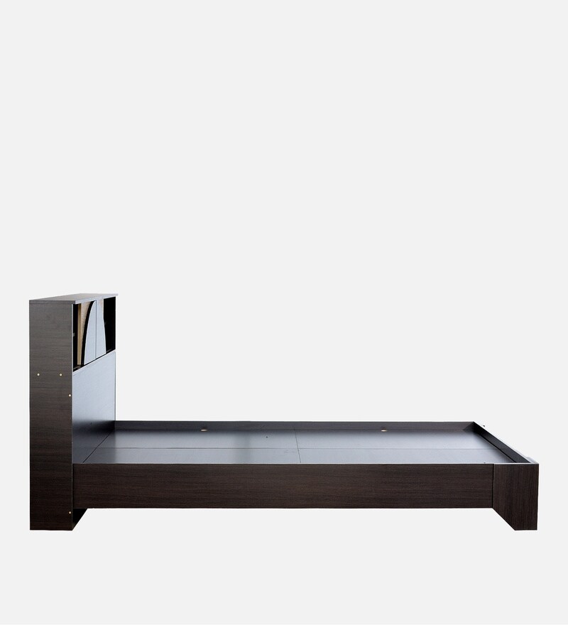 Buy Vida Queen Size Bed With Headboard Storage In Wenge Finish By Mintwud Online Modern Queen