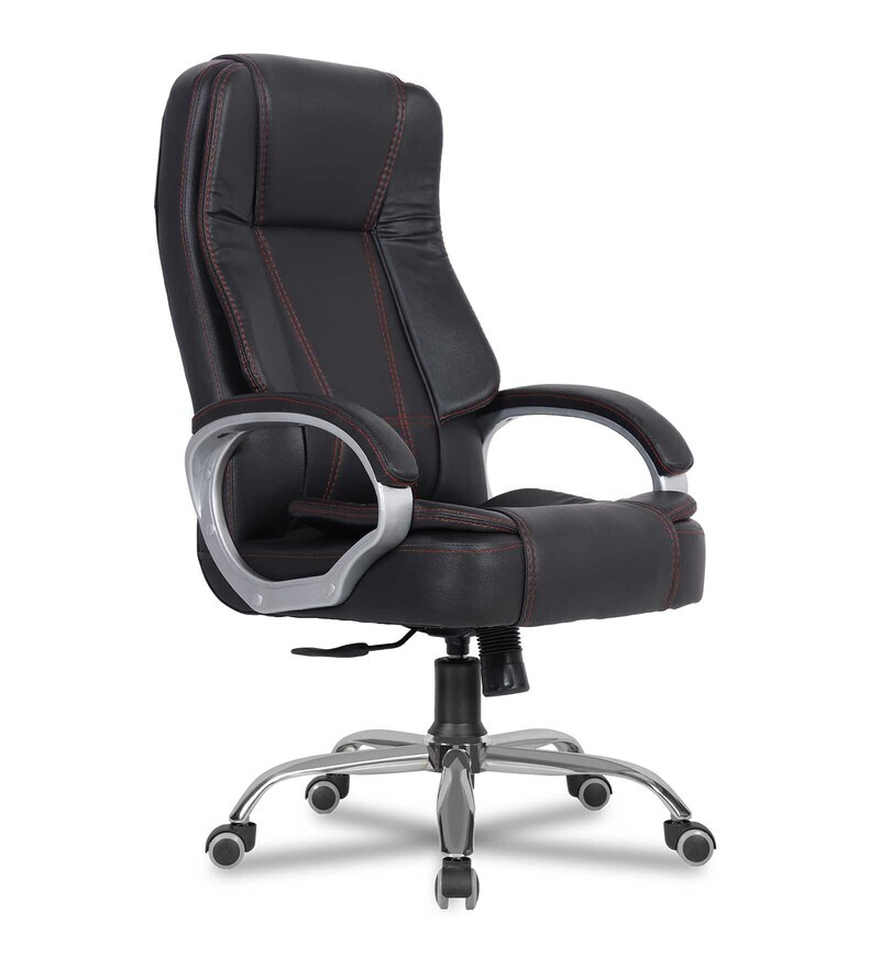 Buy Vienna Leatherette High Back Executive Chair in Black Colour by
