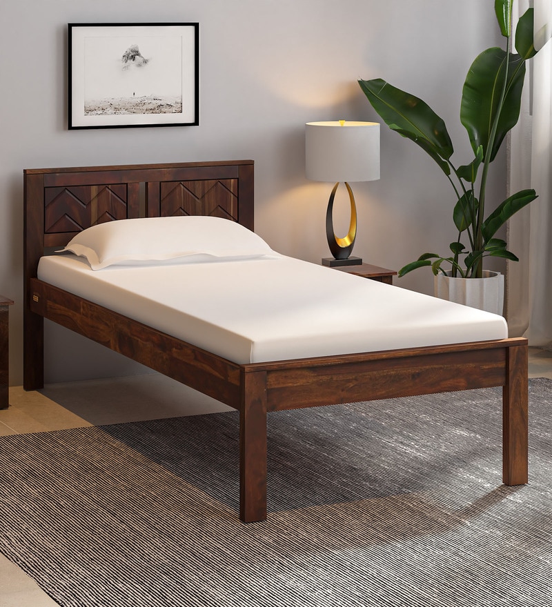 Buy Vinca Solid Wood Single Size Bed In Provincial Teak Finish Online ...