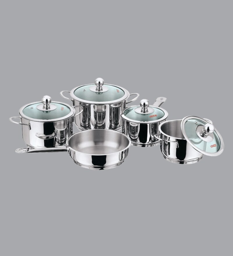 Buy Induction Base Tuscany Cookware Set Of 5 Pc, Stainless Steel By