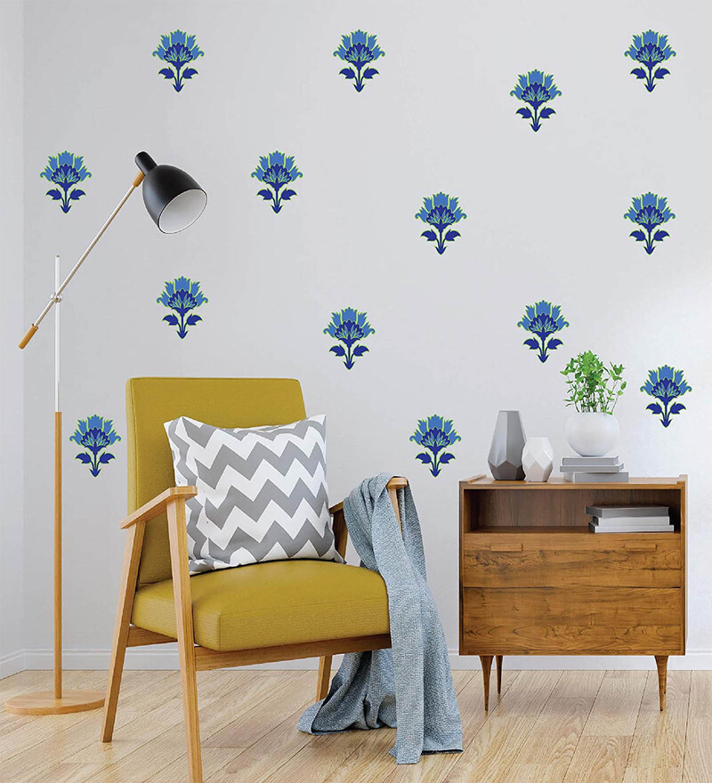 Buy Vinyl Flower Flourish Wall Sticker By Asian Paints Online - Wall ...