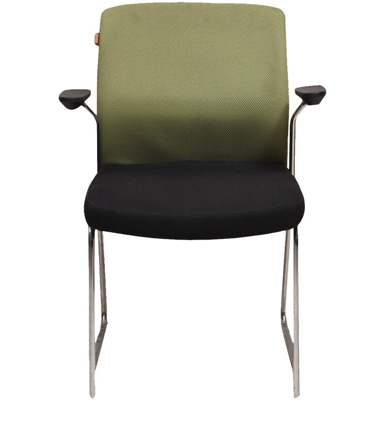 Buy Visitor Chair in Black & Cream Colour by Geeken Online Metal