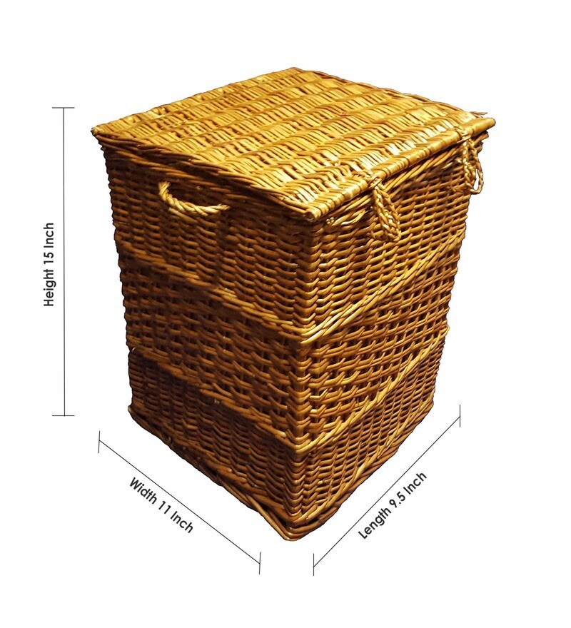 Buy VISO Cane Laundry Basket with Lid Online Laundry Baskets Housekeeping Homeware