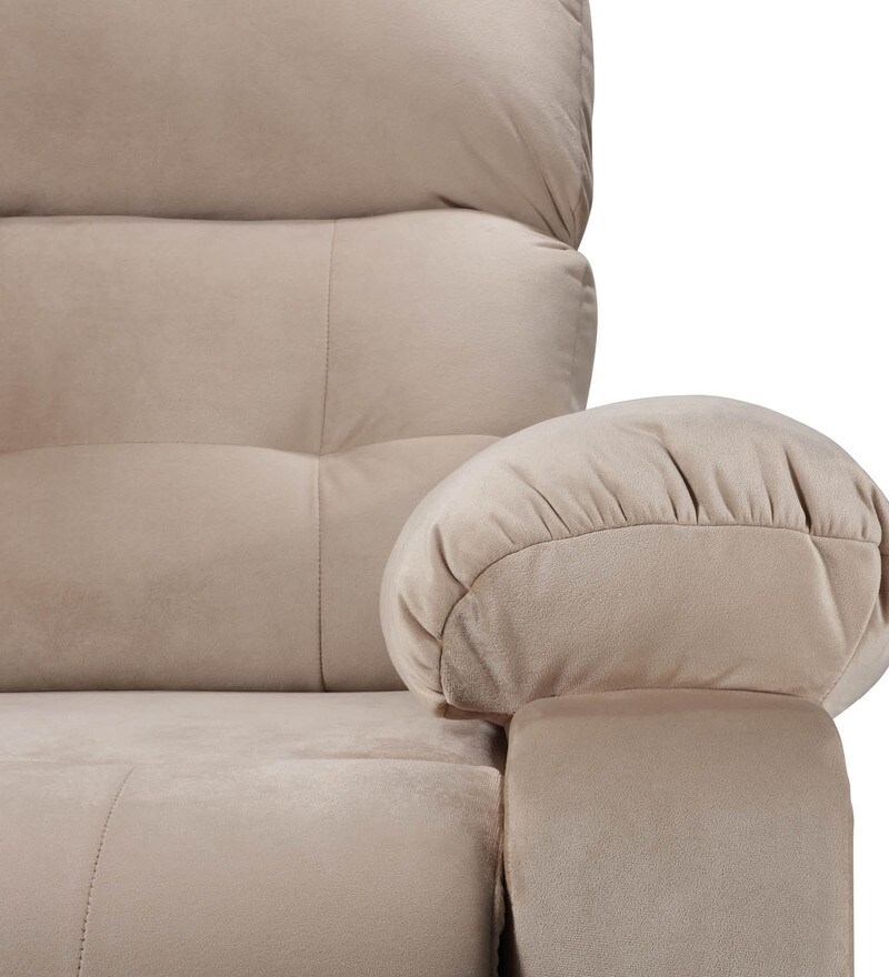 Buy Avion Fabric Manual 2 Seater Recliner in Beige Colour by Little Nap Designs Online Manual