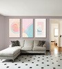 Vibrant Abstract Wall Art Set of 3 Canvas Wall Painting Black Frame
