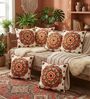 Vibrant Embroidered Mandala Throw Cushion Cover (18x18)