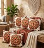Vibrant Embroidered Mandala Throw Cushion Cover (18x18)