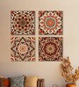 Floral Canvas Art Collection Printed Set of 4 Wall Painting White Frame