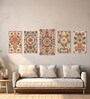 Floral Canvas Art Collection Printed Wall Painting Stretch Canvas Frame Set of 5