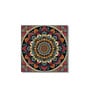 Floral Circle Canvas Set of 4 Printed Wall Painting Black Frame