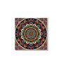 Floral Circle Canvas Set of 4 Printed Wall Painting White Frame