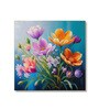 Blue Canvas Printed Wall Painting Gold Frame