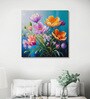 Blue Canvas Printed Wall Painting Gold Frame
