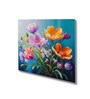 Blue Canvas Printed Wall Painting White Frame