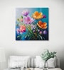 Blue Canvas Printed Wall Painting White Frame