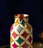 Vibrant Geometric Floral Copper Bottle
