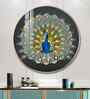 Vibrant Peacock Acrylic Round Wall Art