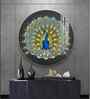 Vibrant Peacock Acrylic Round Wall Art