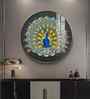 Vibrant Peacock Acrylic Round Wall Art