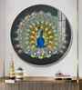 Vibrant Peacock Acrylic Round Wall Art
