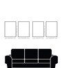 Tribal Pattern Canvas Collection Set of 4 Printed Wall Painting Black Frame