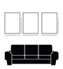 Tribal Pattern Canvas Set of 3 Printed Wall Painting Black Frame