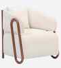 Vicenza Velvet Fabric Lounge Chair in Pearl Cream Colour