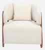 Vicenza Velvet Fabric Lounge Chair in Pearl Cream Colour