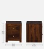 Victor Sheesham Wood Bedside Table in Scratch Resistant Provincial Teak Finish With Drawers