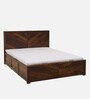 Victor Sheesham Wood King Size Bed In Scratch Resistant Provincial Teak Finish With Hydraulic Storage