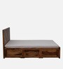 Victor Sheesham Wood Queen Size Bed in Scratch Resistant Rustic Teak Finish With Hydraulic Storage