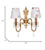 Victoria Antique Brass Double Wall Sconce with White Kashmiri Embroidered Shades