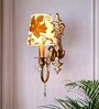Victoria Antique Brass Wall Sconce with Kashida Shades