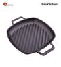 Victoria Cast Iron Square Grill Pan with Double Loop Handles, Made in Colombia, 10 Inches
