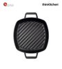 Victoria Cast Iron Square Grill Pan with Double Loop Handles, Made in Colombia, 10 Inches